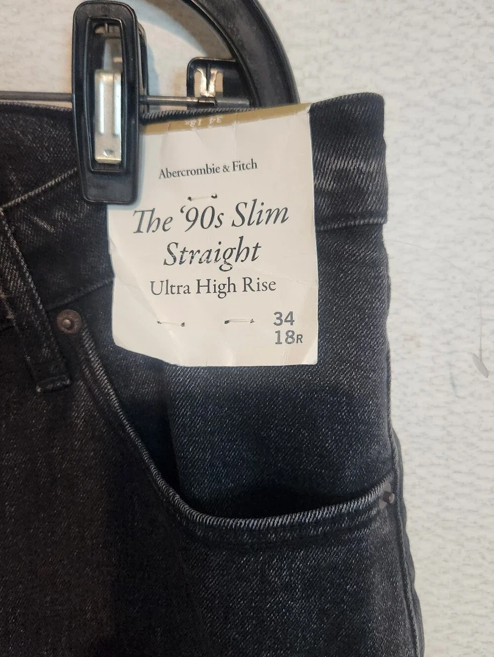 Abercrombie & Fitch The 90's Slim Straight Ultra High Rise Crossover Jeans 18/34